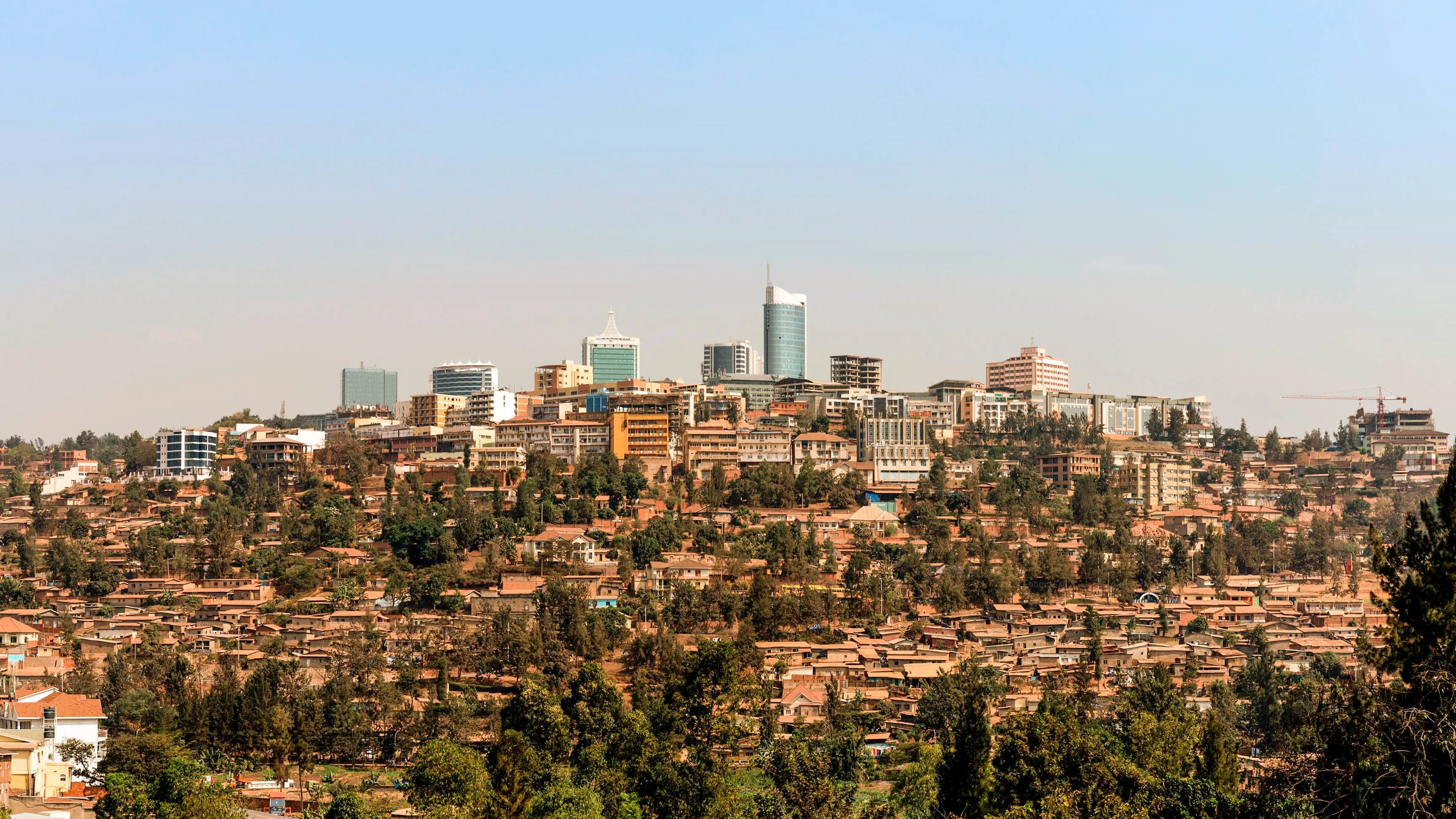 Kigali skyline at golden hour